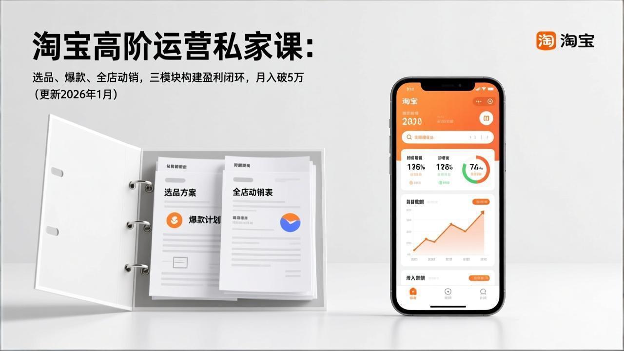 (17280期)淘宝高阶运营私家课:选品、爆款、全店动销,三模块构建盈利闭环,月入破5万(更新26年1月) (17280期)淘宝高阶运营私家课:选品、爆款、全店动销,三模块构建盈利闭环,月入破5万(更新26年1月)