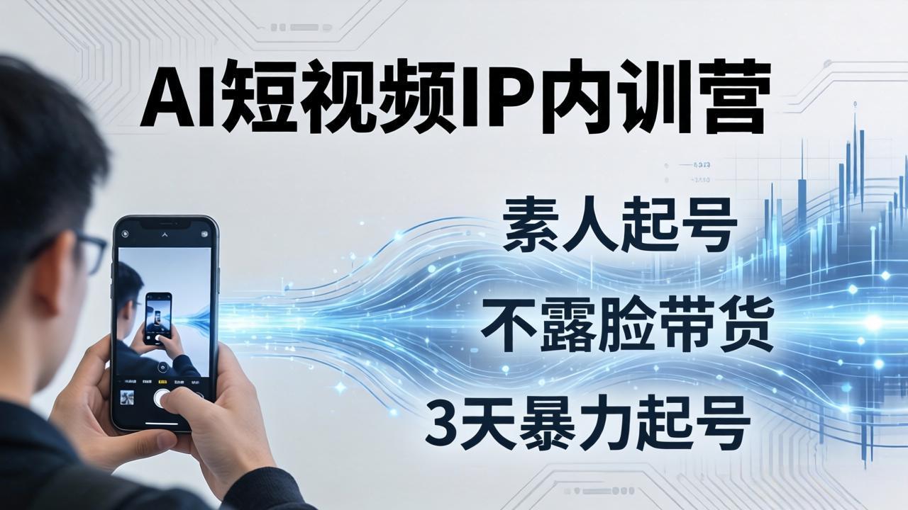 (17852期)2026AI短视频IP内训营:从素人起号到不露脸带货,3天暴力起号全流程拆解 (17852期)2026AI短视频IP内训营:从素人起号到不露脸带货,3天暴力起号全流程拆解