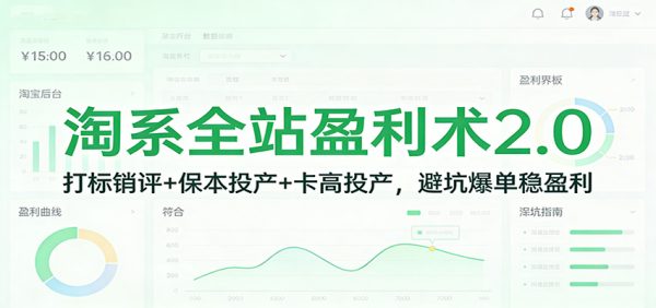 淘系全站盈利术2.0：打标销评+保本投产+卡高投产，避坑爆单稳盈利