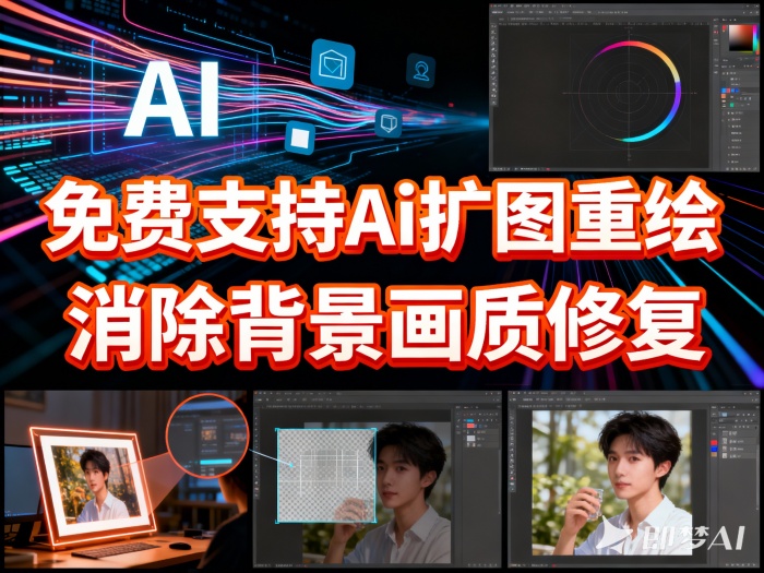 免会员使用！免费支持Ai扩图、Ai重绘、一键去水印、消除背景，画质修复等，百度这把良心了