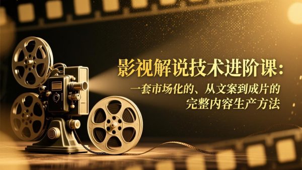 （17185期）影视解说技术进阶课：一套市场化的、从文案到成片的完整内容生产方法