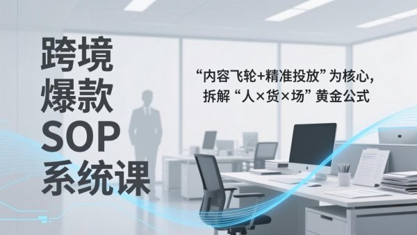 （17370期）跨境爆款SOP系统课，“内容飞轮+精准投放”为核心，拆解“人×货×场”黄金公式