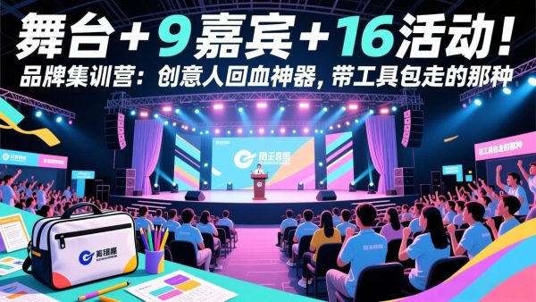 （17413期）舞台 + 9 嘉宾 + 16 活动！品牌集训营：创意人回血神器，带工具包走的那种