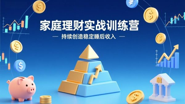 （17486期）家庭理财实战训练营：从0到1建体系，三阶进阶层层递进，助你持续创造稳定睡后收入