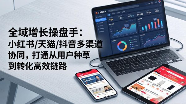 （17605期）全域增长操盘手：小红书/天猫/抖音多渠道协同，打通从用户种草到转化高效链路