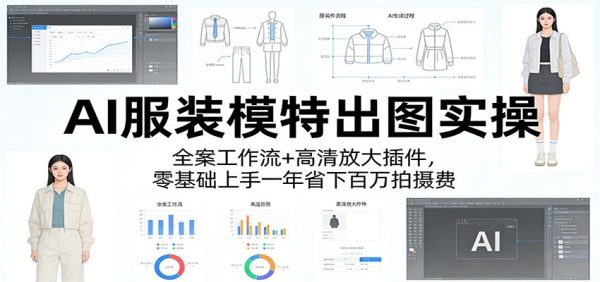 AI服装模特出图实操:全案工作流+ 高清放大插件,零基础上手一年省下百万拍摄费