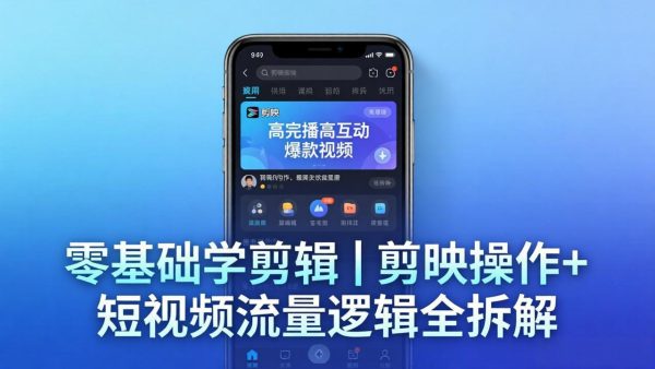 （18117期） 【零基础学剪辑】剪映操作+短视频流量逻辑全拆解｜手把手教你剪出高完播高互动爆款视频