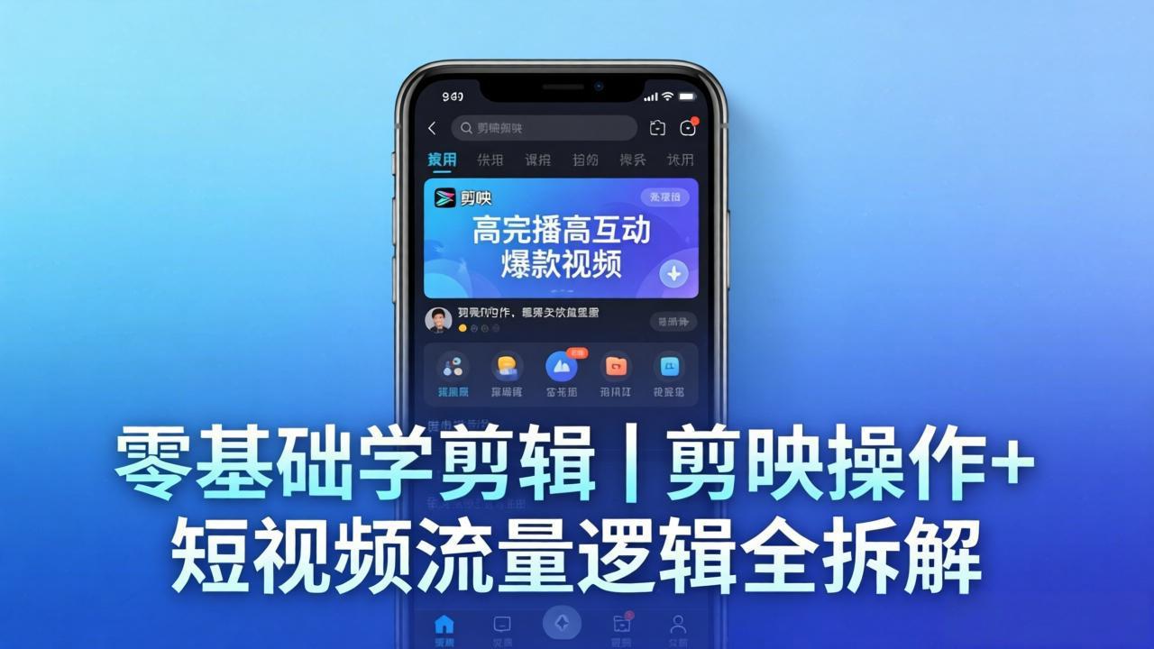 （18117期） 【零基础学剪辑】剪映操作+短视频流量逻辑全拆解｜手把手教你剪出高完播高互动爆款视频