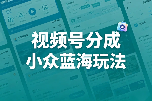 视频号分成新玩法小众蓝海